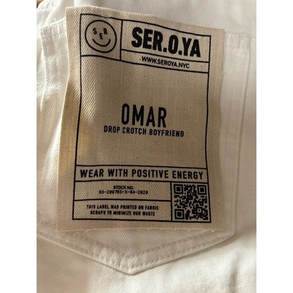 SER.O.YA OMAR DROP BOYFRIEND JEAN WHITE - Picture 8 of 8